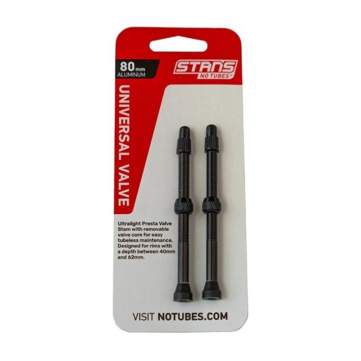 Stans NoTubes Tubeless Ventil 80mm Svart i gruppen Komponenter / Hjul / Hjultillbehör hos CykelCity (51560)