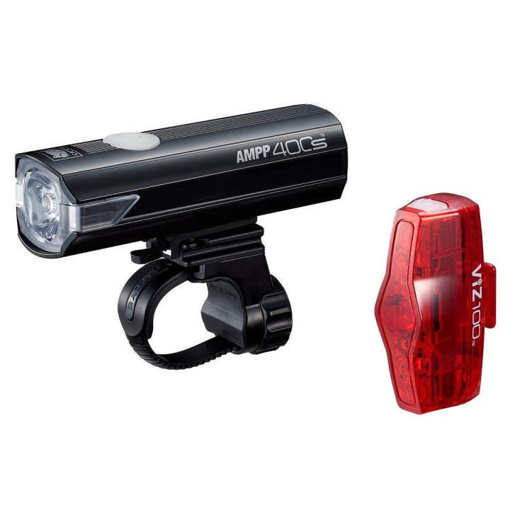 Cateye AMPP 400S + VIZ 100 Lampset i gruppen Tillbehör / Belysning hos CykelCity (54006)